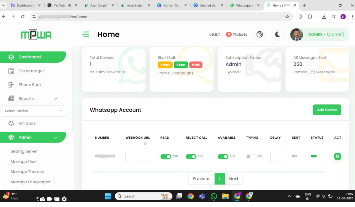 WhatsApp API V9.5.4