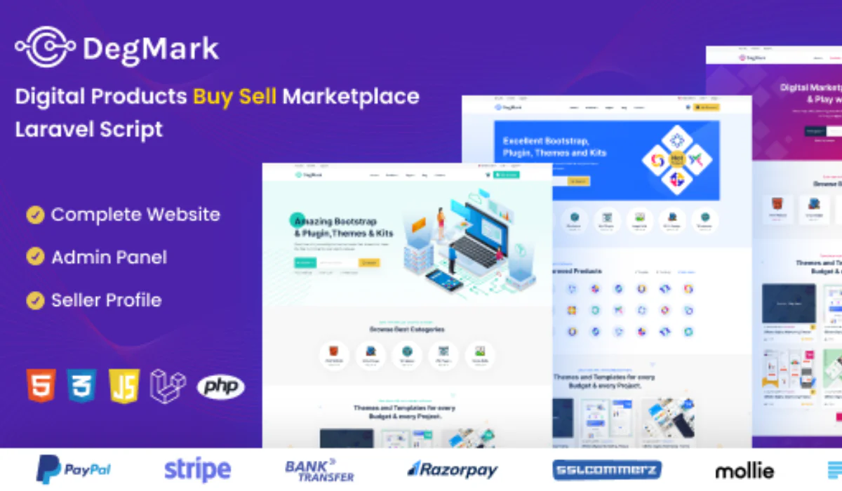 DegMark - Digital Products Buy Sell Marketplace Laravel Script